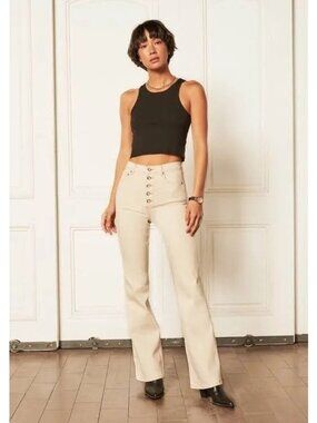 BOYISH Women's The Ricky High Rise Stretch Flare Jeans in Natural Wash